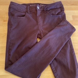 American eagle dark purple jeans size 6